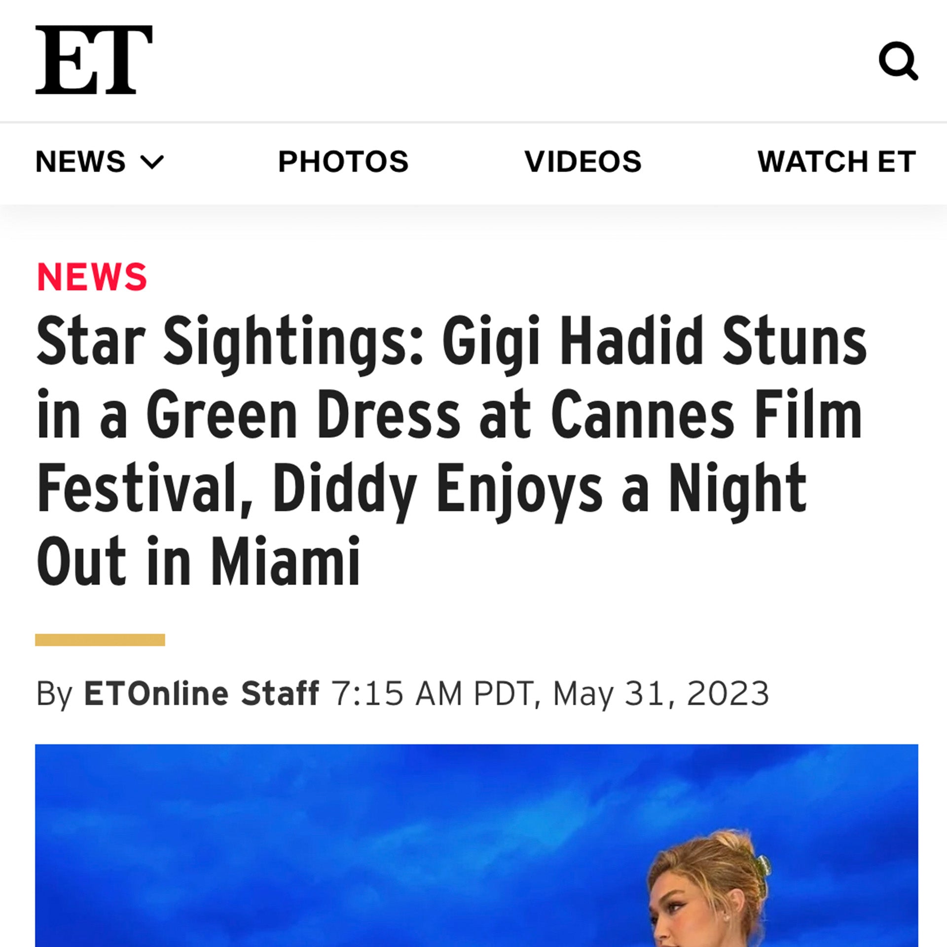 Entertainment Tonight - Gigi Hadid Stuns in a Green Dress