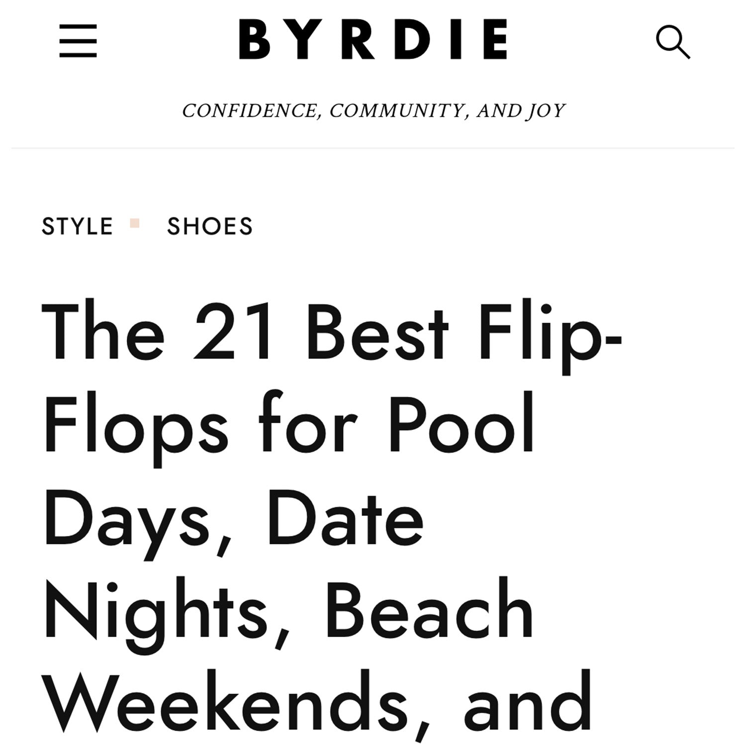 Byrdie Press -21 Best Flip-Flops For Pool Days