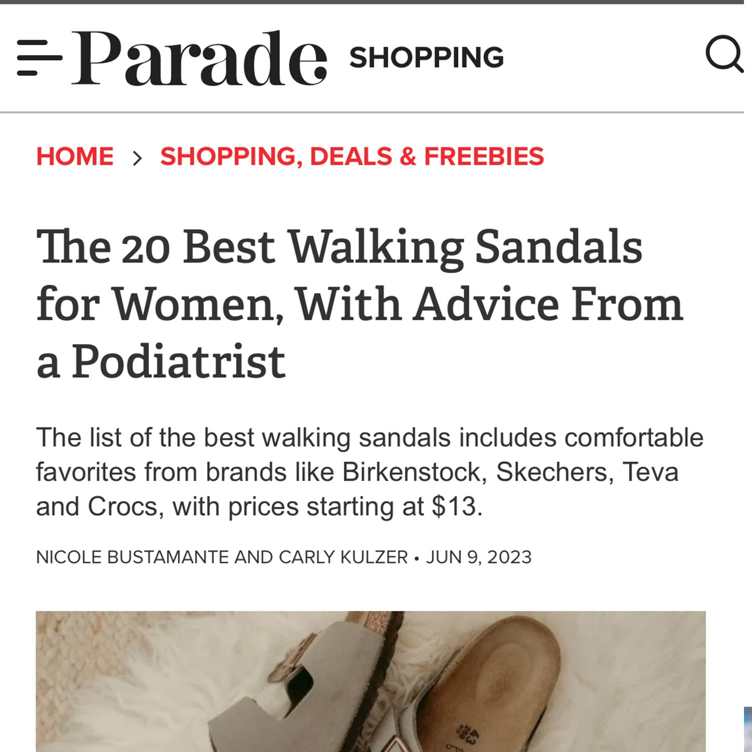 Parade -  20 Best Walking Sandals For Women