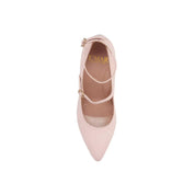 Meraki Pastel Pink Double Strap Almond Toe Mary Jane Heels | E'MAR