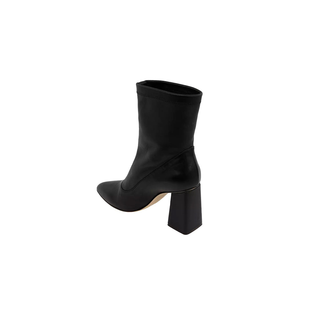 Nayel Black Ankle Leather Boots (Booties) | E'MAR