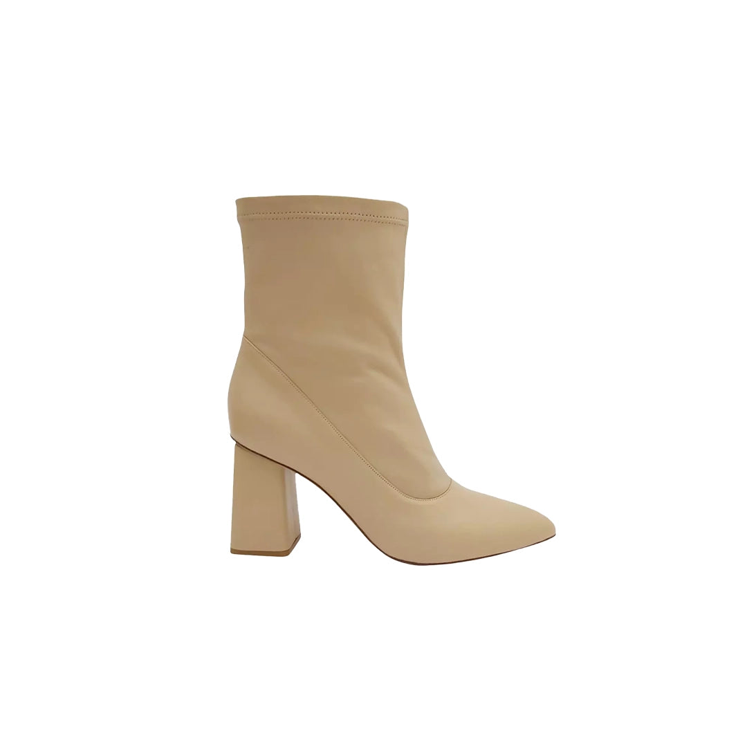 Nayel Nude Ankle Leather Boots (Booties) | E'MAR