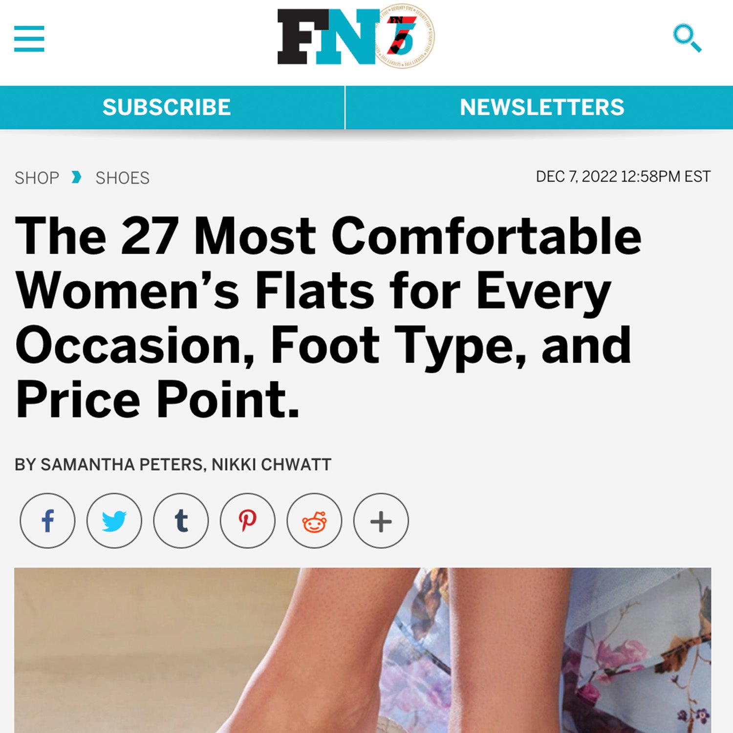 FN News Article - Most Comfortable Womens Flat