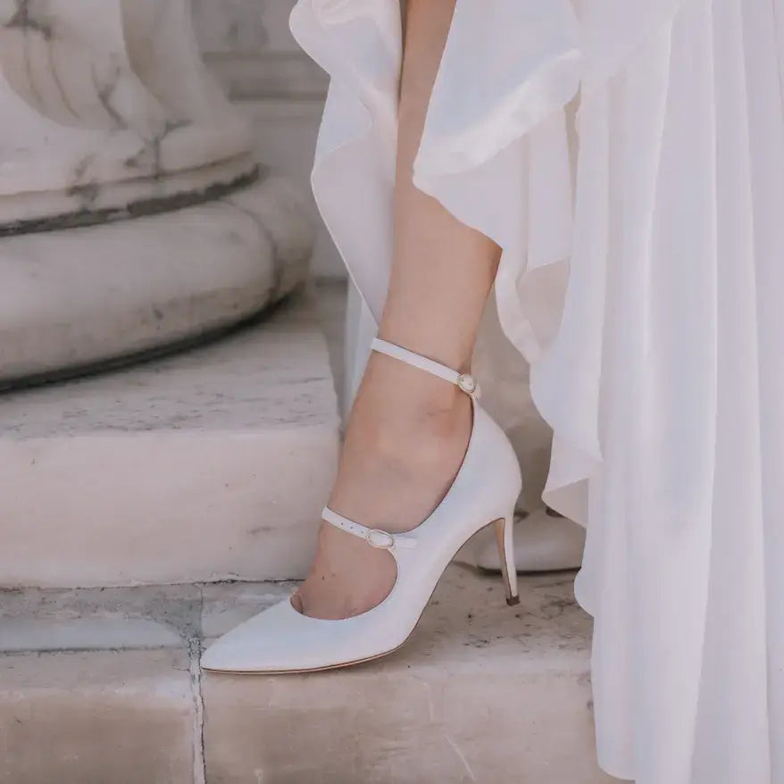 Meraki White Pearl Bridal Shoes Wedding